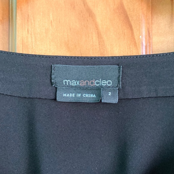 Women's size 2 Max and Cleo classy black knee length dress with ruched sleeves - Picture 3 of 5